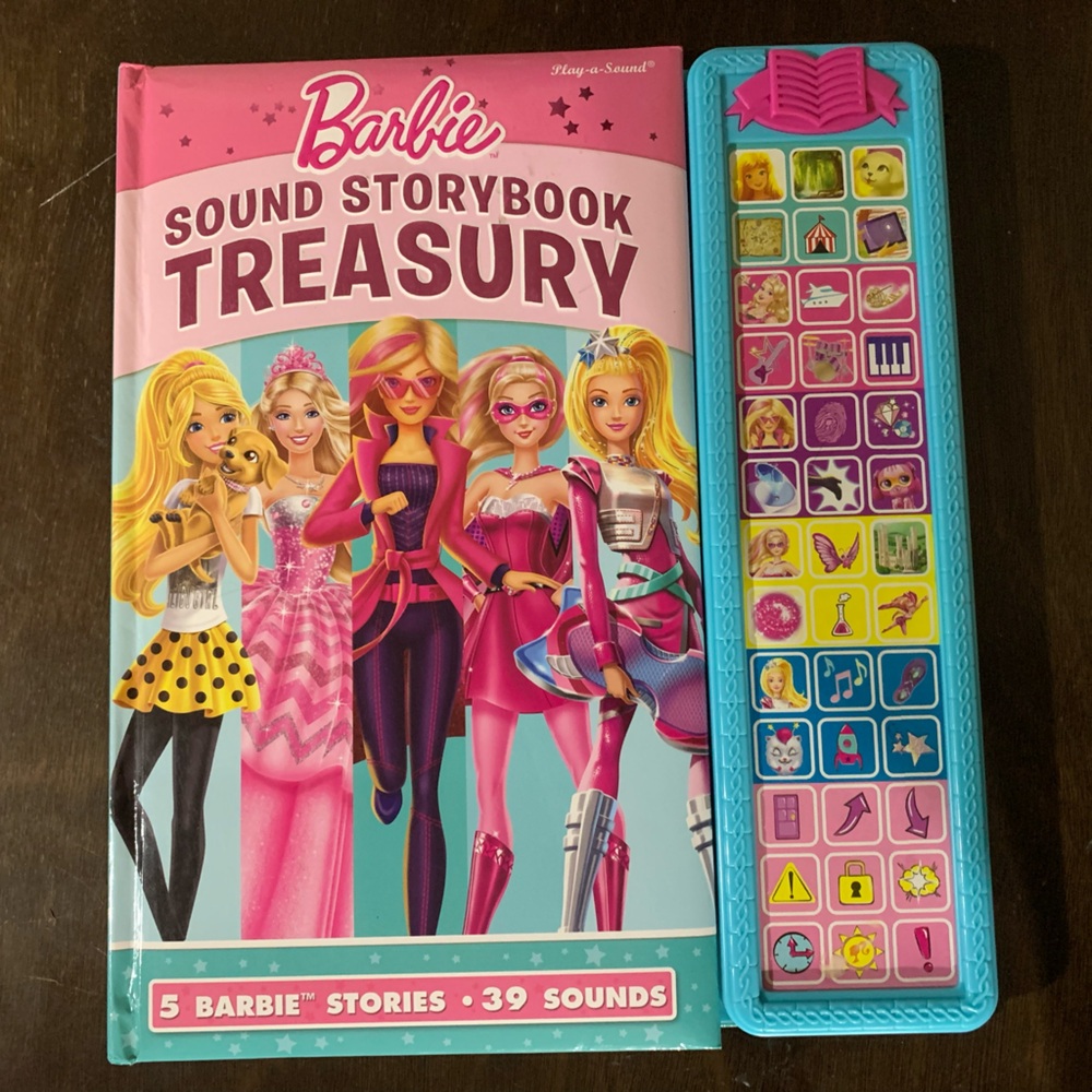 2016 Mattel Barbie Play-a-Sound Sound Storybook Treasury Book 5 Stories WORKS
